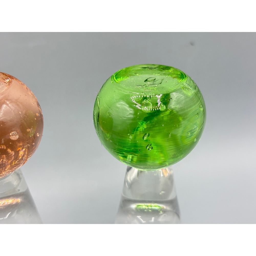 Vintage Bubble Base Cordial Shot Glasses Set of‎ 4 Multi Color Hand Blown - Picture 12 of 12